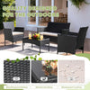 Patio Furniture Four Piece Conversation Set Black Beige-2