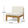 5-Piece Acacia Wood Outdoor L-Shaped Sofa Set with Ottoman