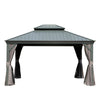 Hardtop Gazebo — 10x12 Ft, Galvanized Steel Double Roof