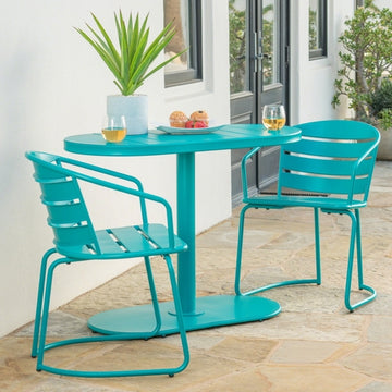 Santa Monica 3-Piece Outdoor Iron Bistro Set