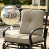 Beige Outdoor Glider Chair with Cushions & Steel Frame