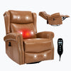 Genuine Leather Swivel Rocker Recliner with Heat & Massage