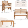Outdoor Wood Sofa Set Natural Acacia With Thick Cushions