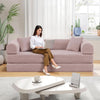 Queen-Size Convertible Sofa Bed, Pink Corduroy Folding Frame