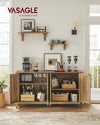 Honey Brown Buffet Sideboard with 4 Doors