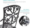 Cast Aluminum 3-Piece Bistro Set with Umbrella Hole, Black