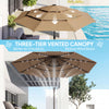 Solar LED Patio Umbrella — 9.7 ft