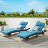 Outdoor Wicker Chaise Lounge with Adjustable Backrest, Armrests and