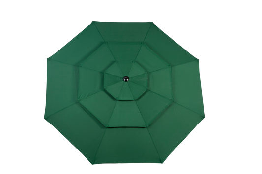 9 Ft 3-Tier Auto-Tilt Patio Umbrella, Dark Green