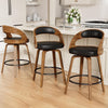 Black 26-Inch Counter Height Swivel Bar Stools, Set of 2