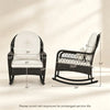 PE Wicker Patio Rocking Chair with Cushions - White