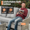 5-Piece Outdoor Patio Set with 42" Fire Pit Table, Dark Grey