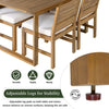 Farmhouse 5-Piece Outdoor Acacia Wood Dining Set for 4, Rustic Patio