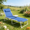 Folding Beach & Pool Lounger with Side Table