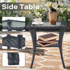 3-Piece Black Wicker Patio Set, Swivel Rocker Chairs & Side Table