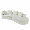 Curved Sectional Sofa with Chaise, Pearl, 116"