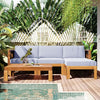 5-Piece Outdoor Sectional Sofa Set Solid Acacia Wood Beige with