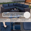 Navy Blue 6-Piece Outdoor Sectional Sofa Set with PE Rattan