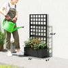 Galvanized Steel Raised Planter Box with Trellis