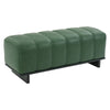 Channel-Tufted Dining Bench in Green PU