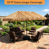 15 x 9 ft Double-Sided Solar LED Patio Umbrella