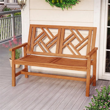 Solid Hardwood 2-Person Garden Bench