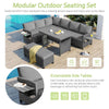 Wicker L-Shaped Patio Sectional — 5 Piece