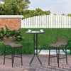 3-Piece Bar-Height Outdoor Bistro Set for 2 with Tan Chairs