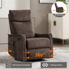 Manual Recliner with Rocker, Swivel & Heat Massage, Brown