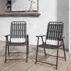Set of 2 Folding Patio Chairs with WPC Slats