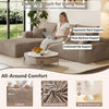 Brown corduroy 95-inch cloud modular sleeper sectional, detail view 3