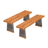 3-Piece Acacia Wood Outdoor Dining Set with Handwoven Rattan Legs