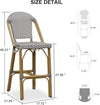 French-Style Rattan Bar Stools, Set for Outdoor Spaces