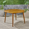 Round Acacia Dining Table — 47" Slatted, Seats 4–6