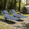 Folding Chaise Sun Loungers, Set of 2 with Face Cavity