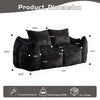 Oversized Bean Bag Loveseat with Pillows, Black