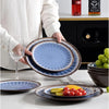 Melamine Dinnerware Sets 12 Pcs Plates and Bowls Sets Melamine Plates Outdoor Dishes Sets Unbreakable Dinnerware Serving Dishes