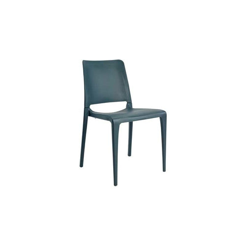 Set of 4 Stackable Commercial-Grade Patio Dining Chairs - Dark Grey