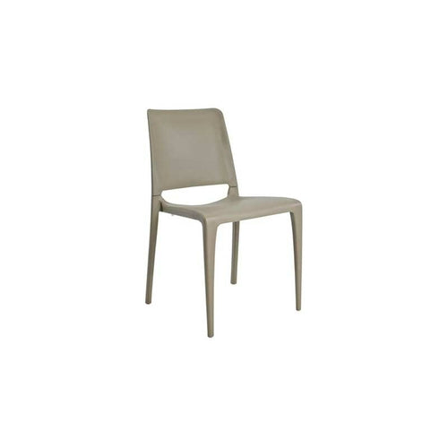 Set of 4 Stackable Commercial-Grade Patio Dining Chairs - Taupe