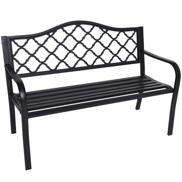 Steel Outdoor Garden Bench, Seats 2-3