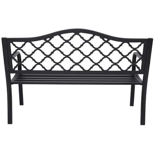 NNEDPE Steel Outdoor Garden Bench - Elegant
