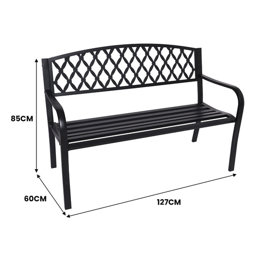 NNEDPE Steel Outdoor Garden Bench - Diamond