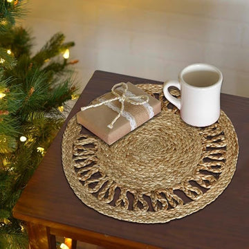 Jute Braided Placemats |Side Table Mats|Best for Bed-Side Table,