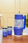 Aluminium Jug Set with 2 Glass Tumblers, 21 cm