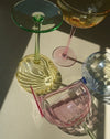 Hand-Blown Pastel Coupe Cocktail Glasses, Set of 4