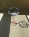 Hand-Blown Pastel Coupe Cocktail Glasses, Set of 4