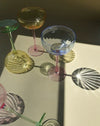 Hand-Blown Pastel Coupe Cocktail Glasses, Set of 4