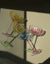 Hand-Blown Pastel Coupe Cocktail Glasses, Set of 4
