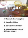 Hand-Blown Pastel Coupe Cocktail Glasses, Set of 4