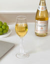 Handblown Wavy-Stem Rose Wine Glasses, Set of 4